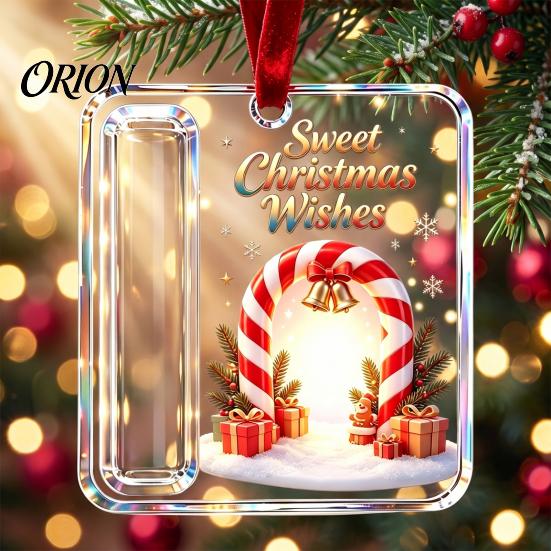 Uniek Feestcadeau voor Familie Kerstmis Acryl Geldhouder Ornament, Cash Hangend Decor met Feestelijk Patroon, Boomhanger Verrassend Geven,