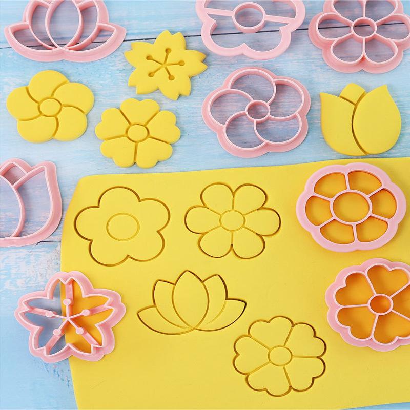 8 buc. Formă de flori pentru biscuiți forme de prăjitură pentru patiserie | biscuiți pentru petrecere în grădină