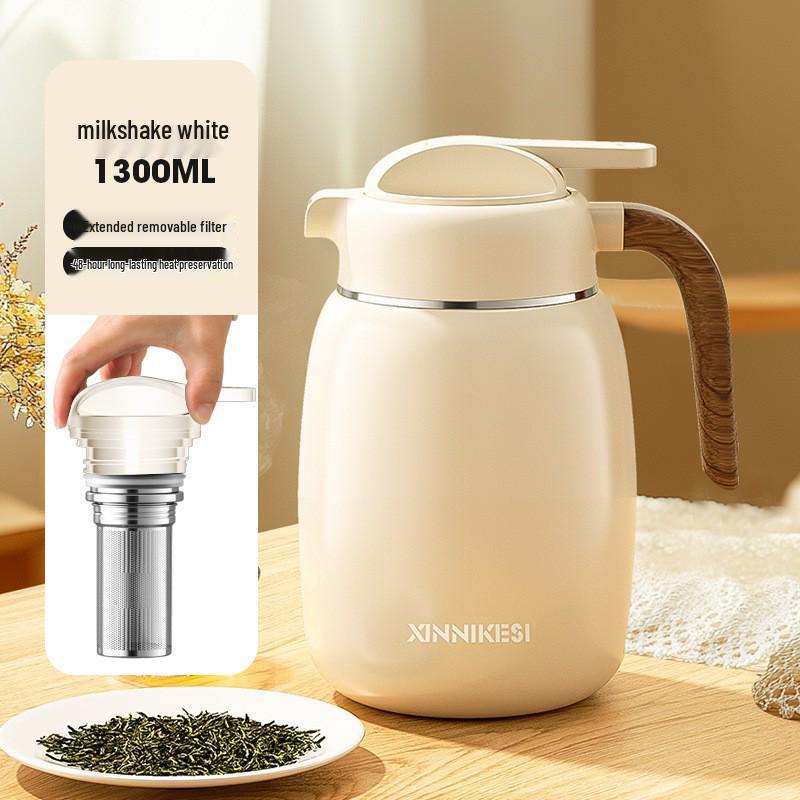 

High-Value Wood Grain Vacuum Insulated 304 Stainless Steel Tea Pot for Stewing and Separating Tea Wood Grain Handle 304 Stewing Tea Pot