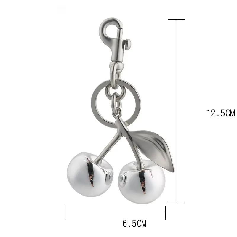 Bag Charm For Brand Handbag Shoulder Bags Mirror Face Silver/Gold Cherry Pendant Women's Wallet Keychain Accessories Gift