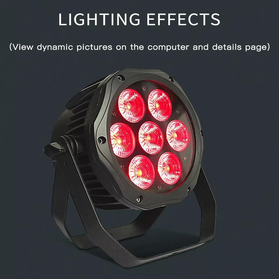 Waterproof 7x18W RGBWA UV 6 in 1 LED Par Light IP65 Outdoor Stage Light DMX Controlled Stage Lighting DJ atmosphere Disco Light