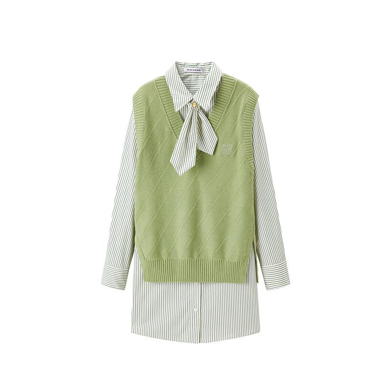 

Peacebird Women s Spring Two-Piece Shirt & Vest Dress S