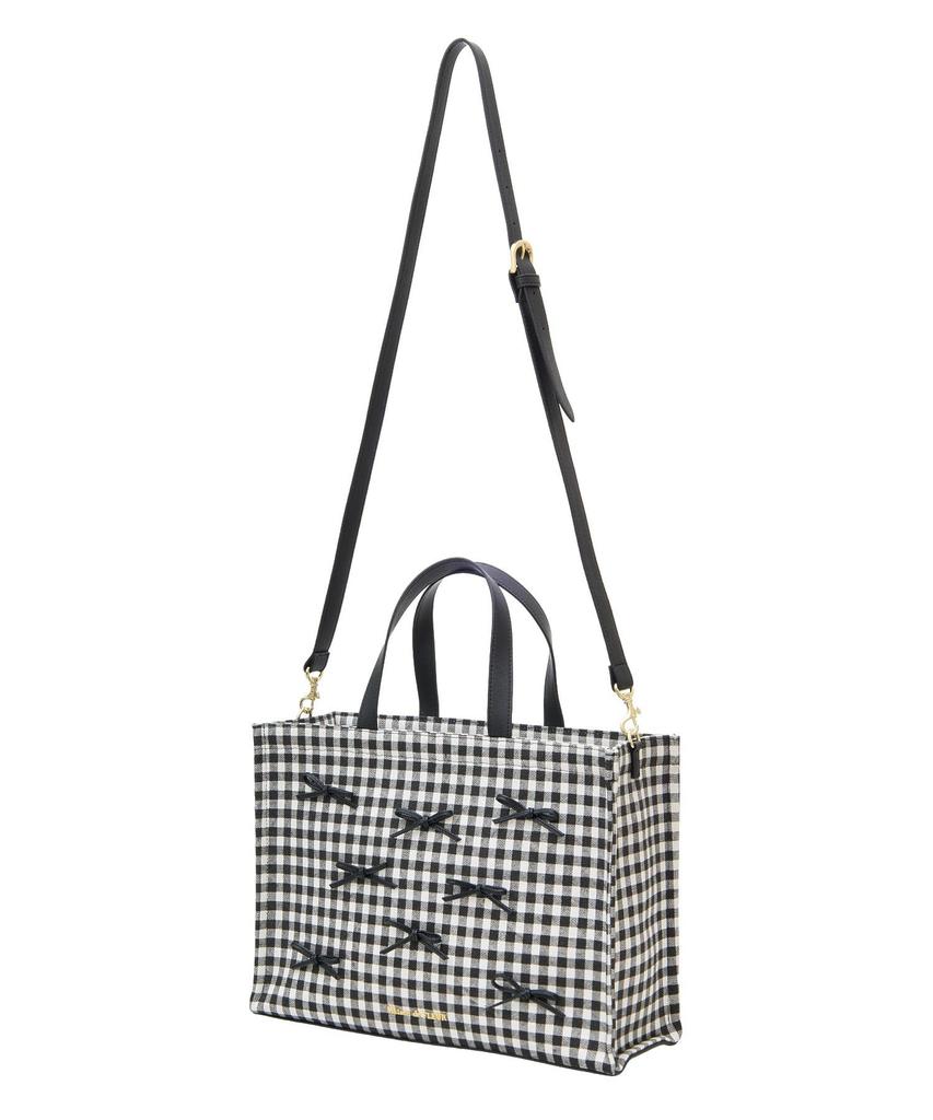 De Tote Narrow Ribbon Square Gingham Check [Maison Fleur] Bag, Bag, Women's,