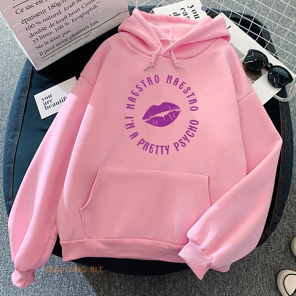 Purple Kiss Hoodies Comfortable Korean Style Sweatshirts Spring Fleece Hooded Pullovers Cartoon Graphic Printing Hoody