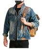 Xintang Men's 2025 American Retro Denim Motorcycle Jacket - High Street Rogue Style Streetwear