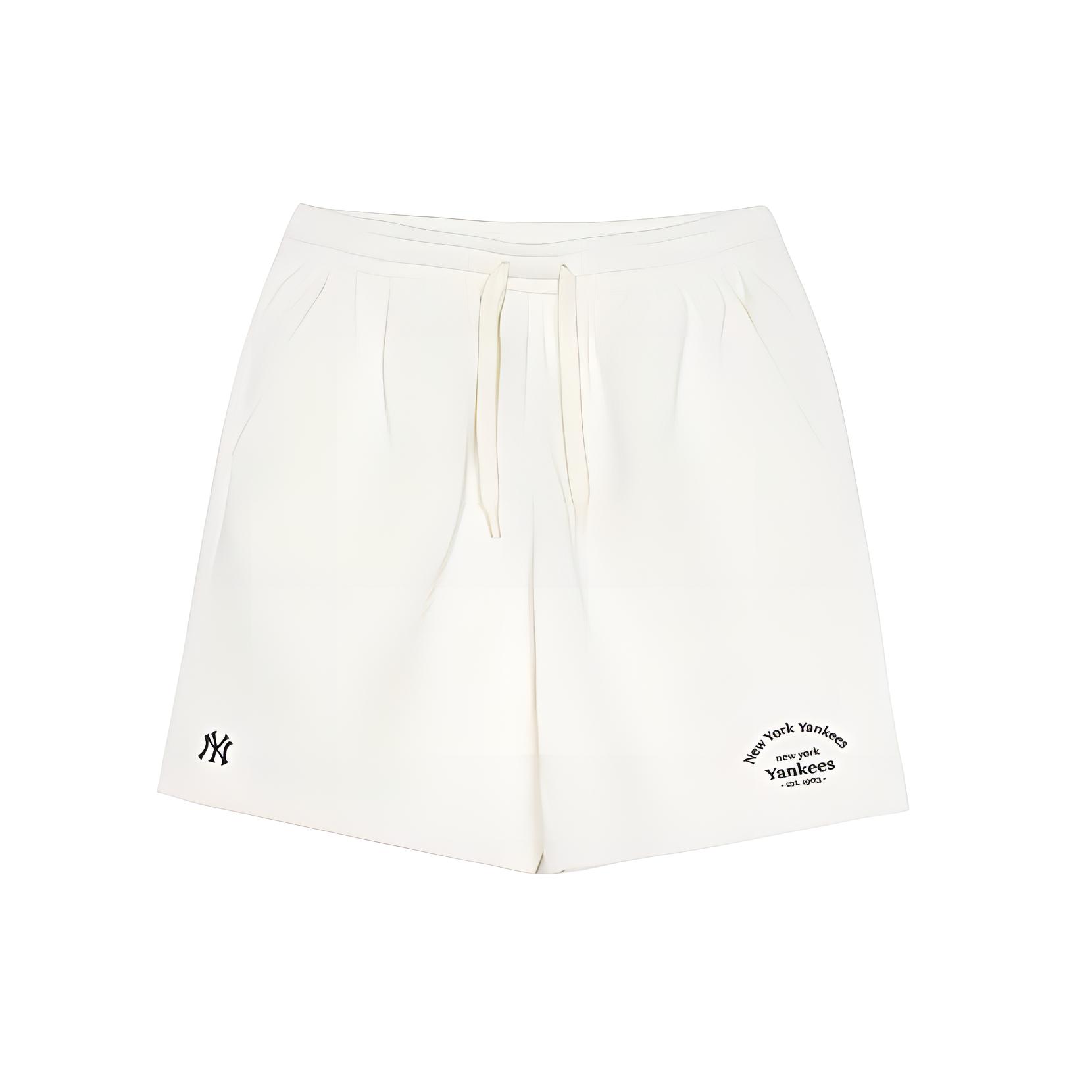 

New MLB Basic New York Yankees Casual Shorts Unisex Cream 3ASPB0953-50CRS S