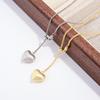 Trendy S925 Sterling Silver Frosted Heart Pendant Necklace, Versatile Clavicle Chain for Women