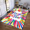 Colorful Decorative Carpet with "Laugh Often" Text Design Suitable for Use As an Anti-slip for Living Room Bedroom Sofas