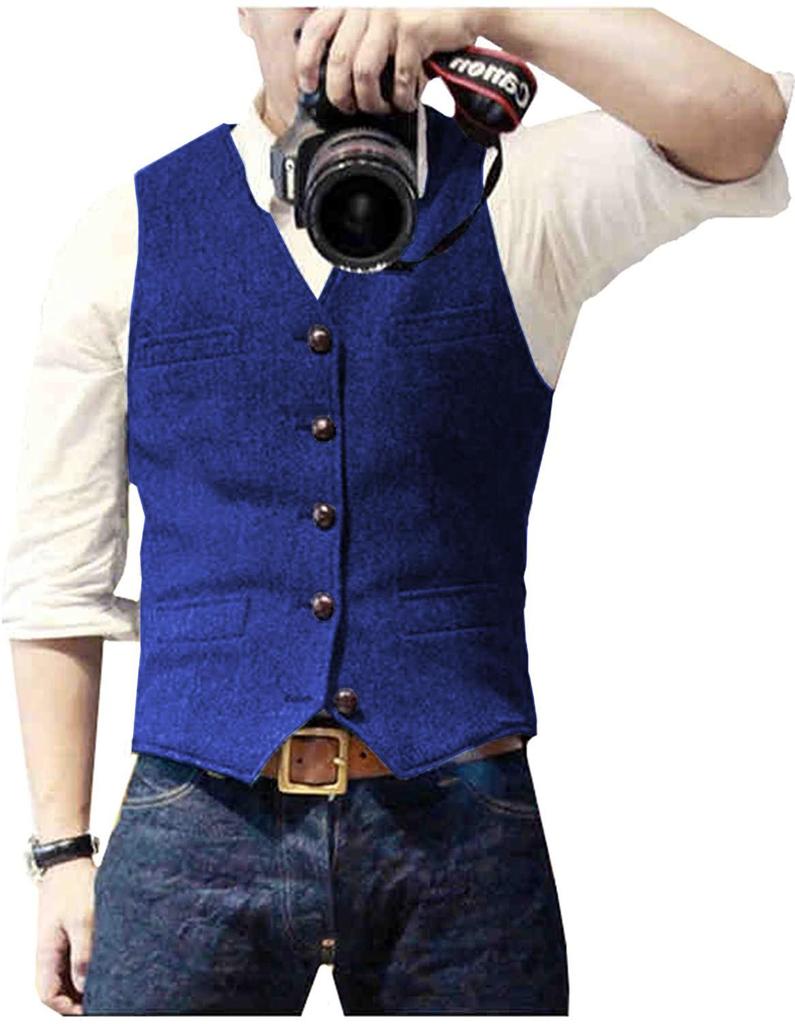 Men's Herringbone Business Casual Vest - British Style Hot Seller