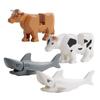 12pz Blocchi da Costruzione Animali della Città Figure Zoo Modello Mattoncini Coccodrillo Squalo Mucca Giocattoli Educativi Regalo di Natale per Bambini