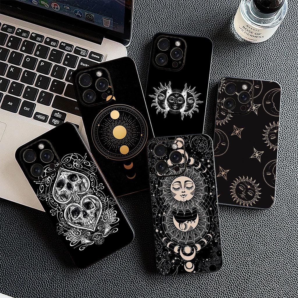 For Apple iPhone 16 15 14 11 Pro Max 7 8 Plus + SE2 SE3 SE 2022 2020 Phone Case Witches Moon Tarot Mystery Totem Divine Witch