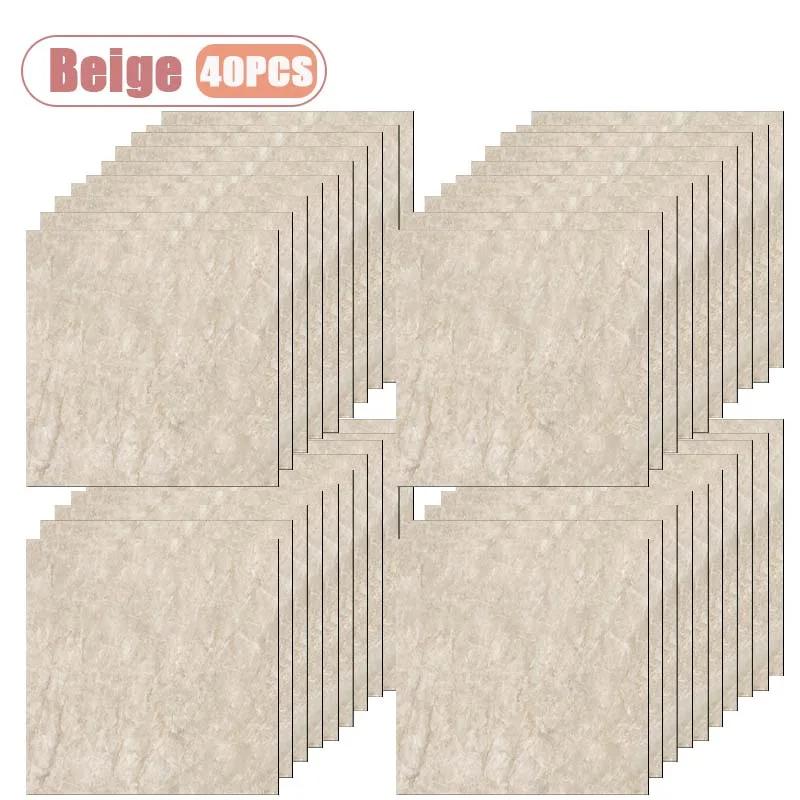 10-40PCS 30x30cm Marble PVC Self-Adhesive Floor Sticke Waterproof  Floor Wallpaper Non-Slip for Kitchen Bathroom DIY Home Decor