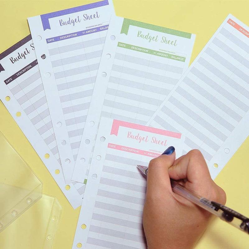 1ks A6 Pu kožený pořadač na notebooky Plánovač rozpočtu Organizér peněžního rozpočtu obálkový systém s 12 ks výdajových rozpočtových listů