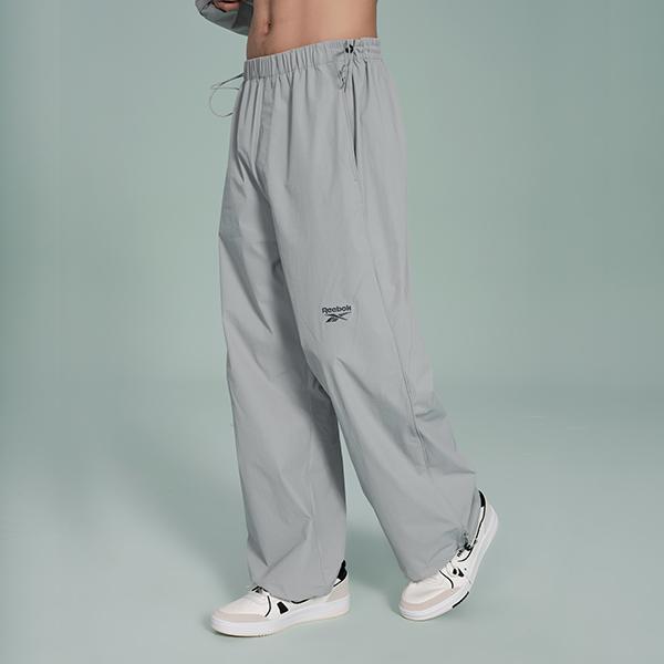 Reebok Solid Color Woven Loose Straight Leg Casual Pants Unisex Bottoms Light-Gray 24SRC615UGG5