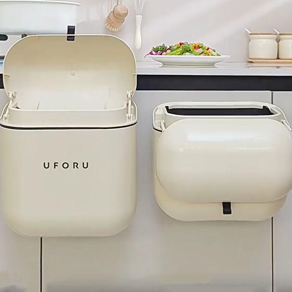 9L/12L Capacity Hanging Trash Can Wall Mounted Waste Bin Space-Saving Wastebasket  Dormitory