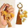 Exquisite Hand Crafted Keychain Featuring Delicate Tassels And Auspicious Horse Year Design Bag Hanging Decoration