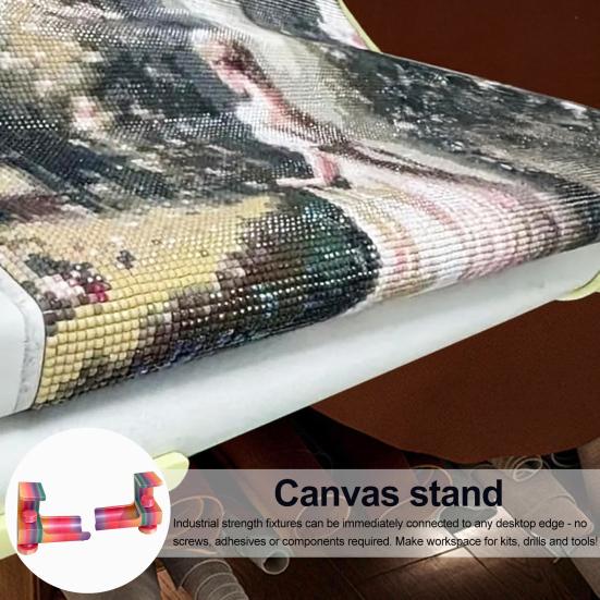 Clamp-On Canvas Holder Diamond Art Canvas Roller with Adjustable Table Clamp Art Paper Roll Holder for Diamond Art Projects