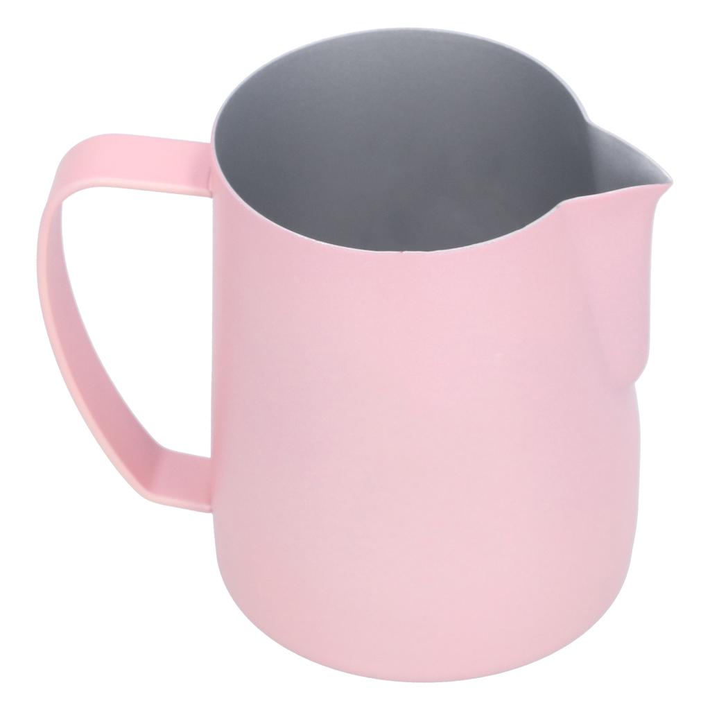Milk Frothing Cup 304 Stainless Steel Thicken Coffee Latte Pitcher Jug 600ml Pink