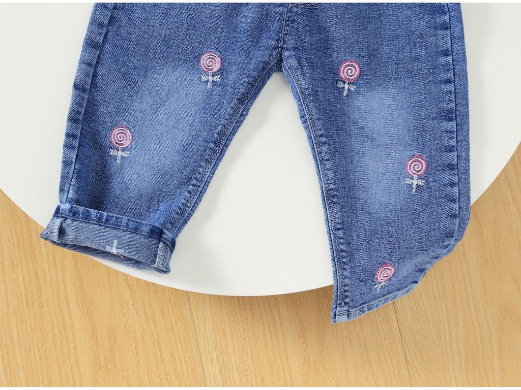 Dziewczęce jasnoniebieskie dżinsy w stylu koreańskim - Modne spodnie długie o luźnym kroju na wiosnę i jesień