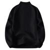 Men's Solid Color Textured Half Zipper Half Turtleneck Thickened Knitted Sweater Casual Loose Pullover Bottoming Sweater