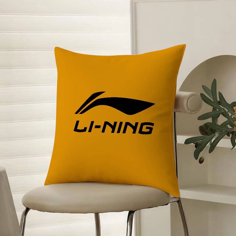 

Fashionable Classic Sports Prints Li-Ning Pillow Case Comfort Sofa Bed Silky elegant Invisible zipper Decorative cushion cover 12x12Inch