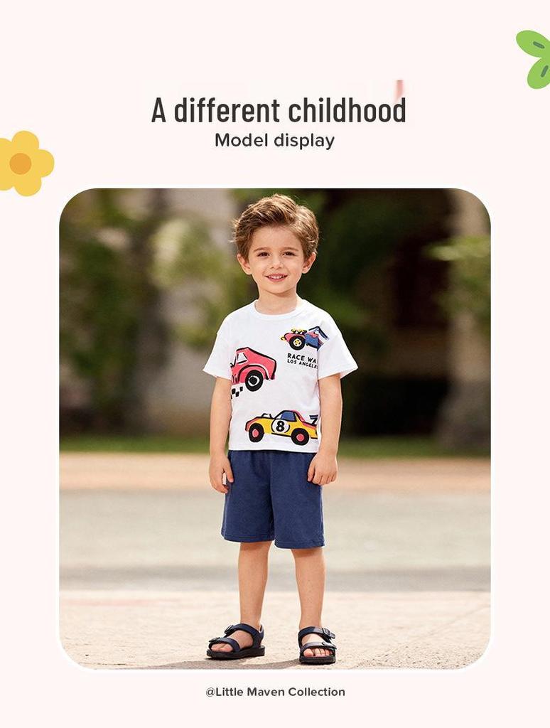 Little Maven Sommer Lässig Jungen Auto Cartoon Set, Europäischer & Amerikanischer Stil Kinderbekleidung