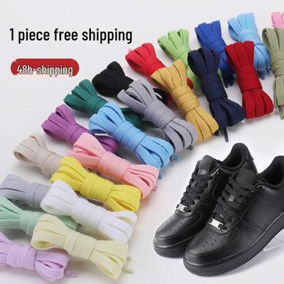 Șireturi Plate Colorate - Livrare Gratuită - Potrivire Universală pentru Air Force, Skate, Vans - O Pereche (Alb negru)