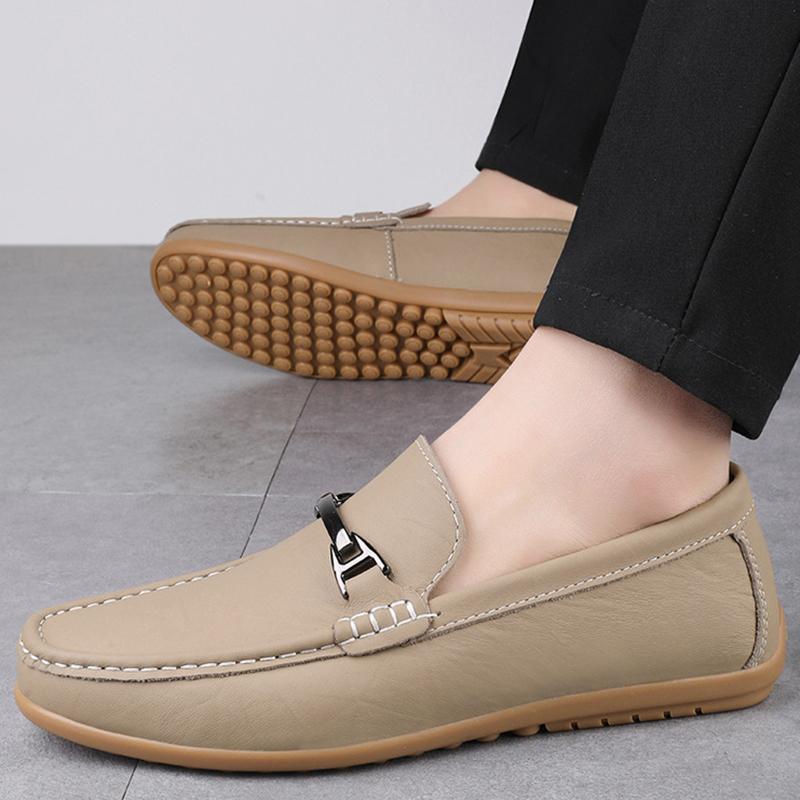 Fashion Fashion Men's Genuine Leather Shoes Casual Shoes Business Men Slip-on Shoes Youth Walking Shoes Loafers Handmade Big Size 36-46