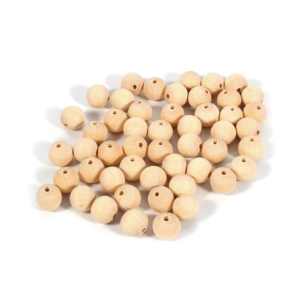50pcs with Hole Round Wooden Beads 20mm Size Unpainted Wood Beads Wood Beads  DIY Jewelry Making