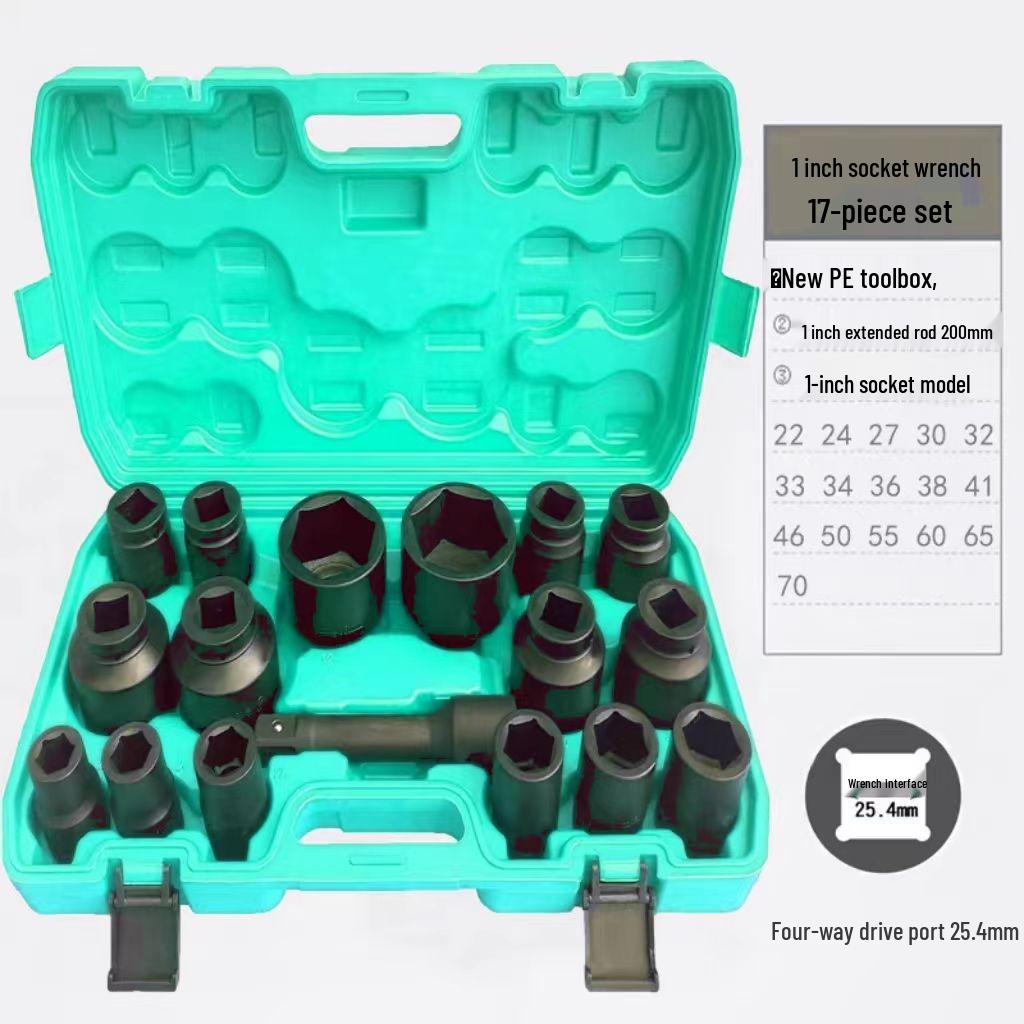 1-Inch Heavy-Duty Air Impact Wrench with Extended Electric Pneumatic Socket for Truck Tires