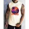 Men's Vest Letter Printed Sleeveless Round Neck T-shirt 3D Three-dimensional Printing Daily Sports Fitness Fashion Design S-5Xl