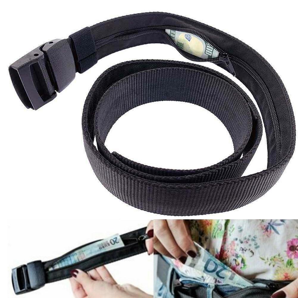 Travel Security Money Belt with Money Pocket Cashsafe Anti Theft Wallet Unisex Nylon Belt