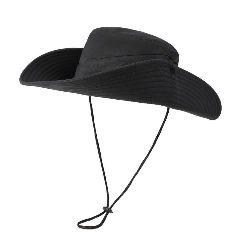 Quick Dry Wide Brim Bucket Hat for Men Women Cap Breathable Adjustable Chin Strap Outdoor Hiking Fishing Sun Hat