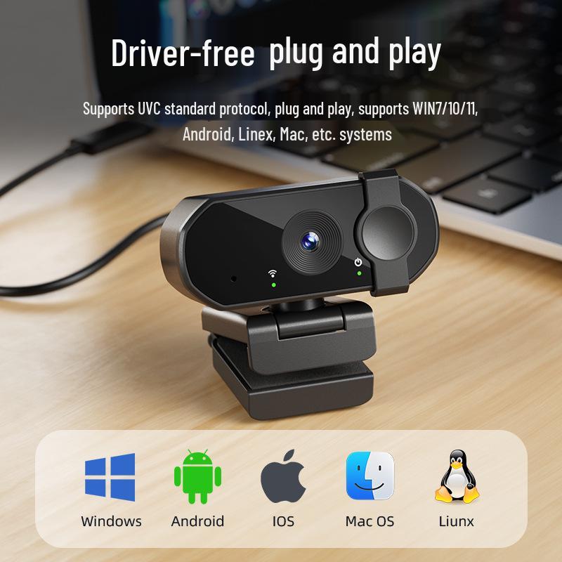 4K HD Webcam: Plug-and-Play for Home, Online Classes, Streaming & Photography