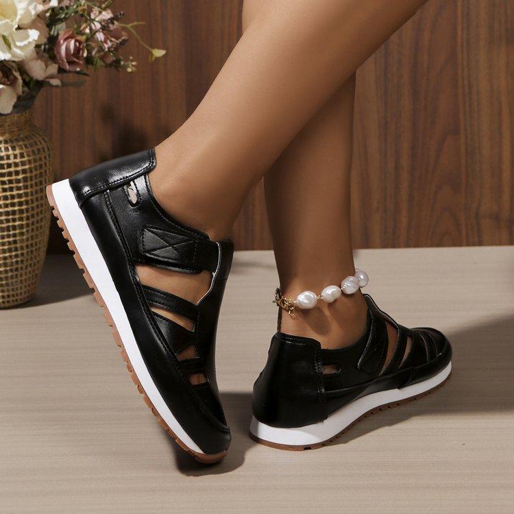 

Весенне-летняя женская обувь Crocs Плоские сандалии Обувь на липучках Дышащая обувь 42 чёрный