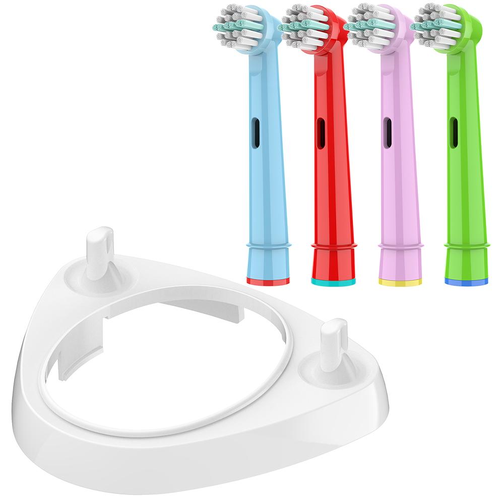 

4 pk Replacement Brush Heads with Toothbrush Head Holder Stand Compatible with Oral B Electric Toothbrush, for 1000/100/500/1500