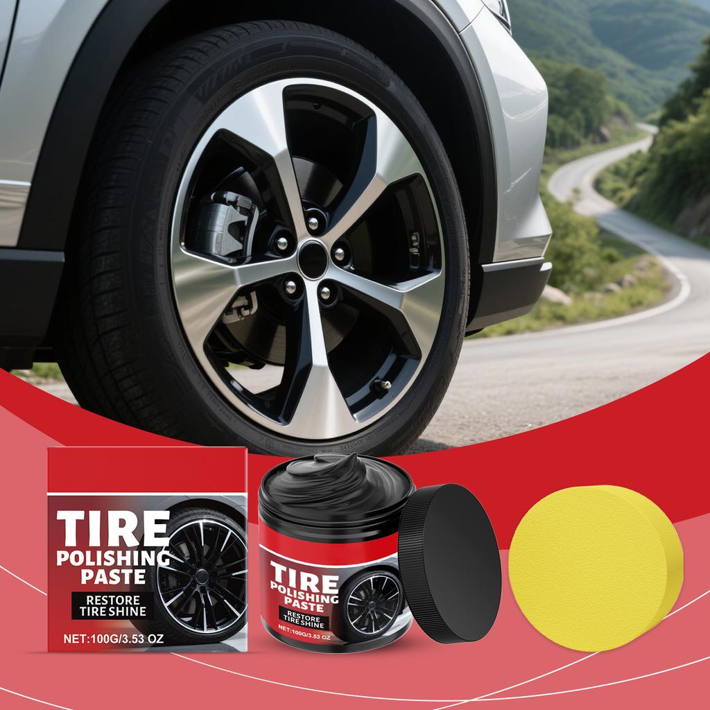 100G Wheel Rims Maintenance Tire Rims Scratch Polishing Paste Scratch Refurbishment Paste with Sponge Wheel Hub Detailing
