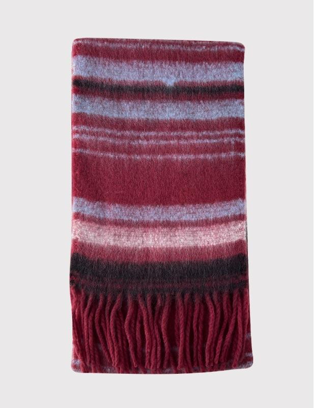 Dopamine imitation cashmere striped fringed high-end scarf women's autumn and winter warm thickened mohair scarf
