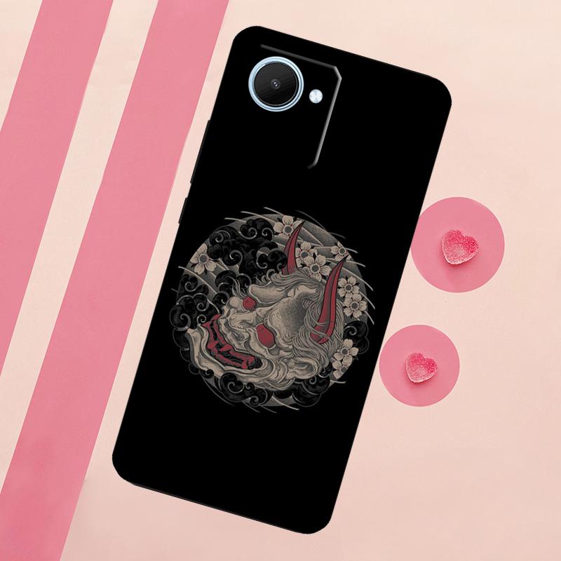 

Japanese Oni Hannya Demon Mask Case For Realme 11 Pro Plus 10 9 GT Neo 5 3 3T C11 C15 C25s C21Y C30 C31 C33 C35 C53 C55 Realme 11 Pro Plus