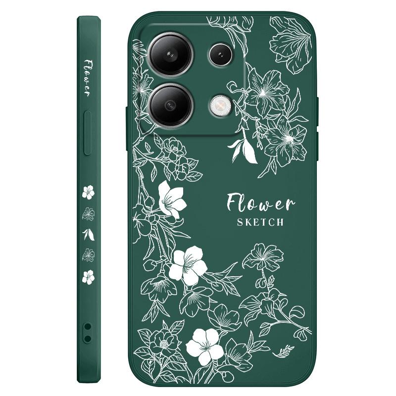 Line Morning Glory Phone Case For Xiaomi Redmi Note 14 13 12 12S 11 11S 10 10S 9 9S Pro Plus 4G 5G Liquid Silicone Cover