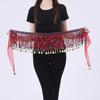 Shiny Sequins Tassel Belly Dance Hip Scarf Waist Belt Wrap Skirt For Halloween Cosplay Party Dance Costume