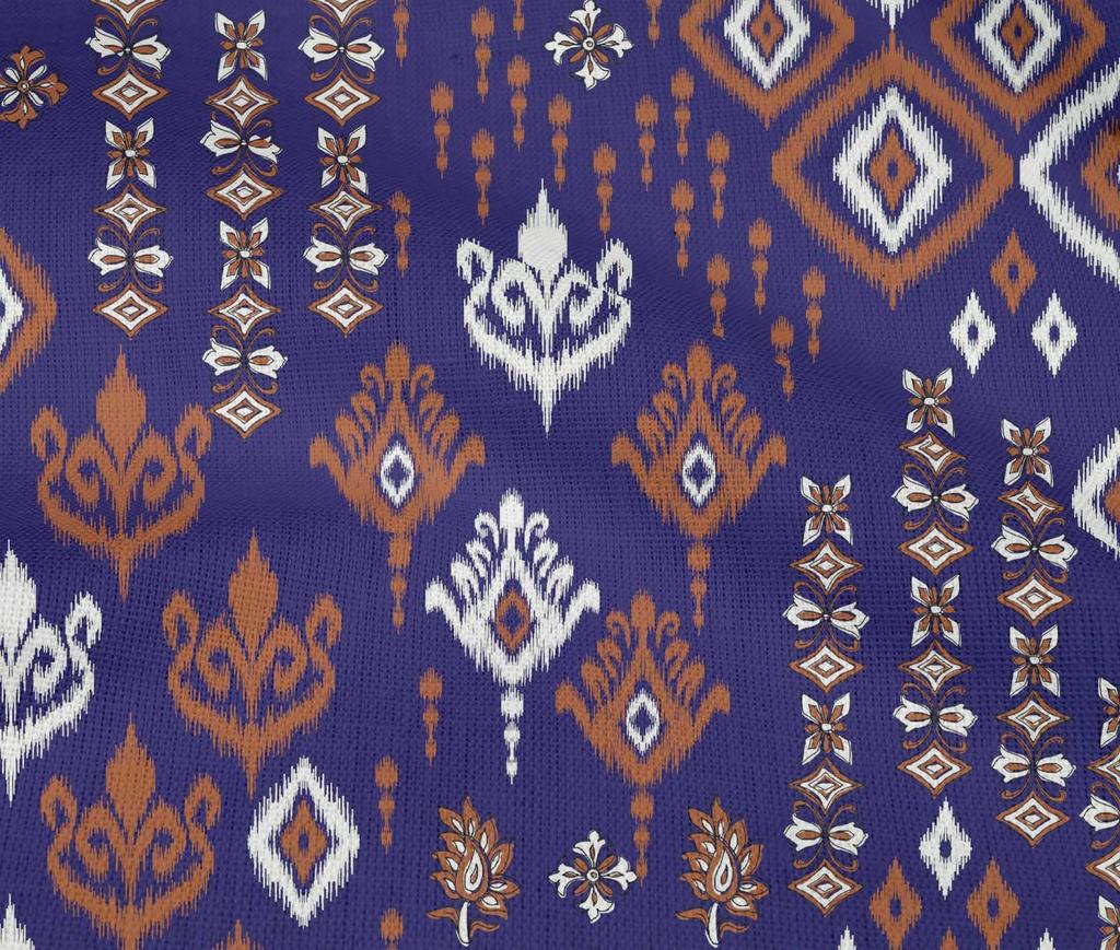 oneOone Cotton Flex Fabric Block & Geometric Ikat Print Fabric By The Yard 40 Inch