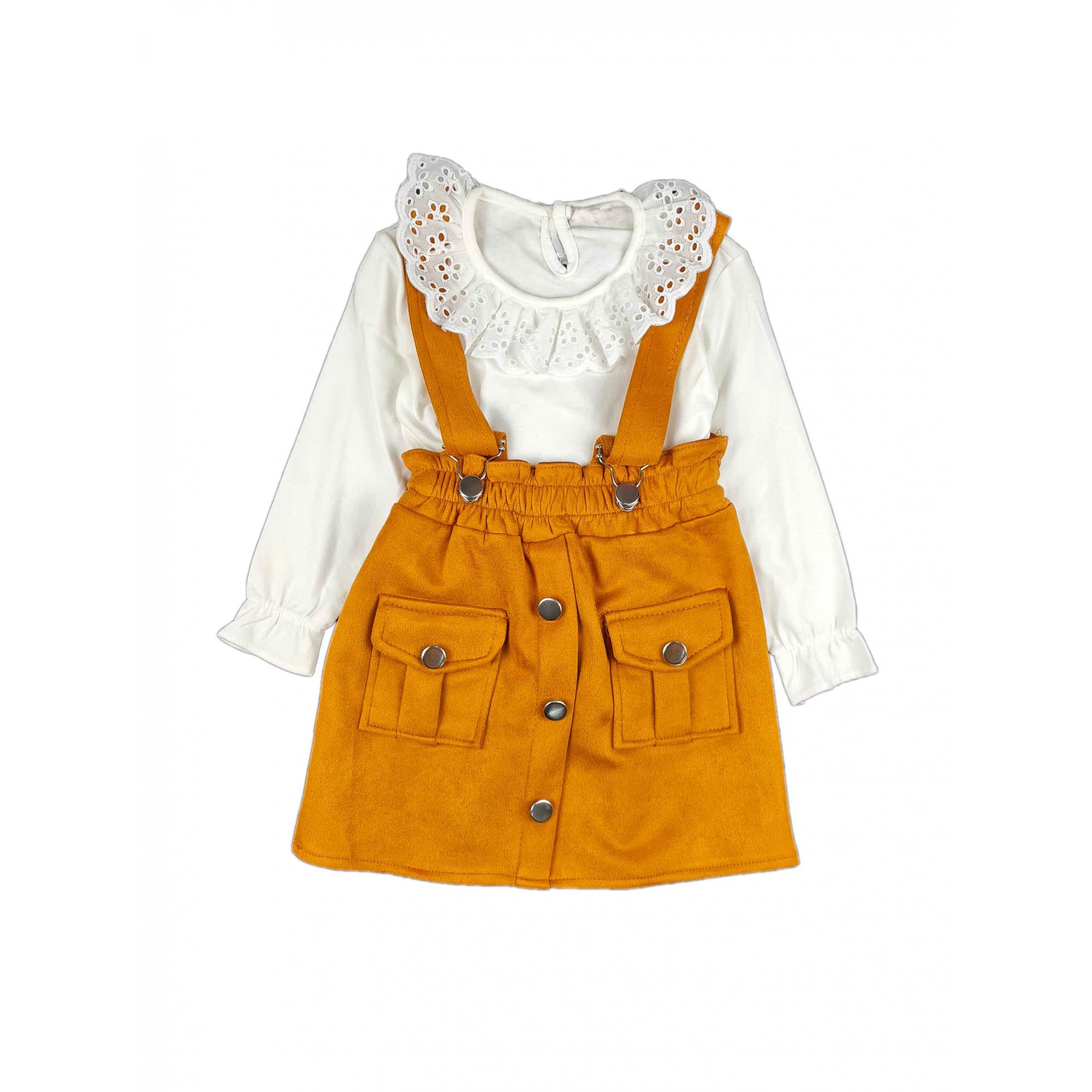 

Замшевая юбка с карманами для девочки, комплект Gardener 6 Years Old кофейный