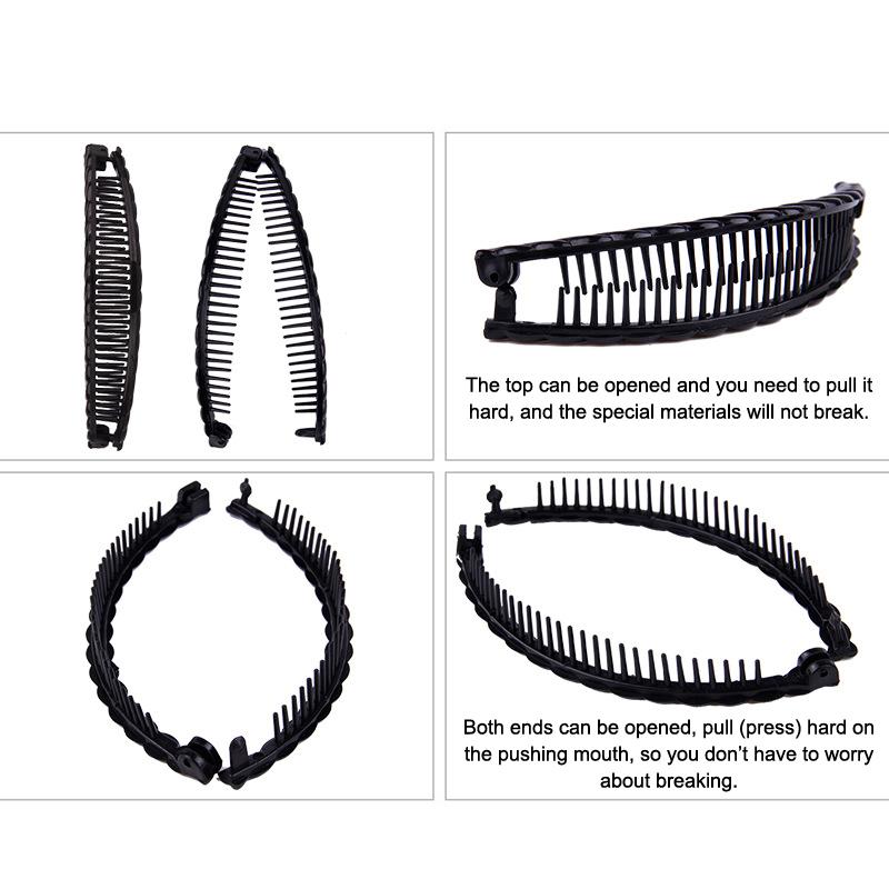 Banana Hair Clip 3 Pieces,Banana Clip For Thin To Thick Hair,Ponytail Holder Clips,Classic Fishtail Combs Tool For Women & Girl