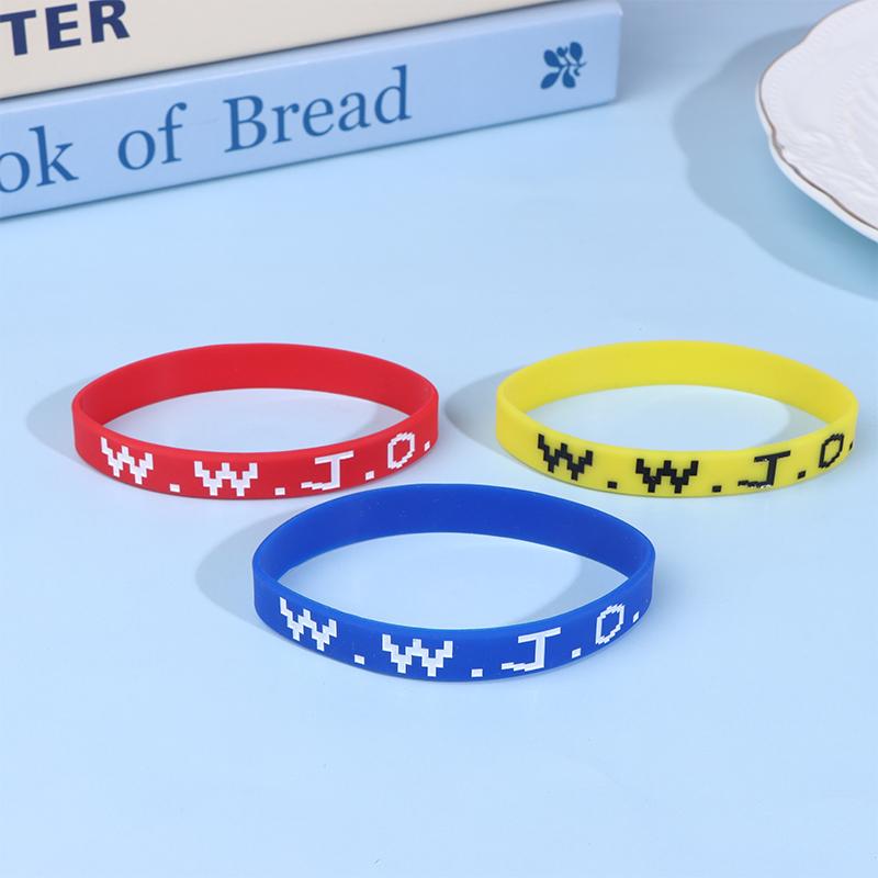 1 Pezzo Braccialetti in Gomma WWJD Colorati What Would Jesus Do Braccialetti in Silicone Per Uomini Donne Bomboniere Festa Cristiana Gesù WWJD