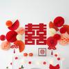Chinese Wedding Decoration DIY Good Wishes Hanging Pendant Xi Character Paper for Bridal Room