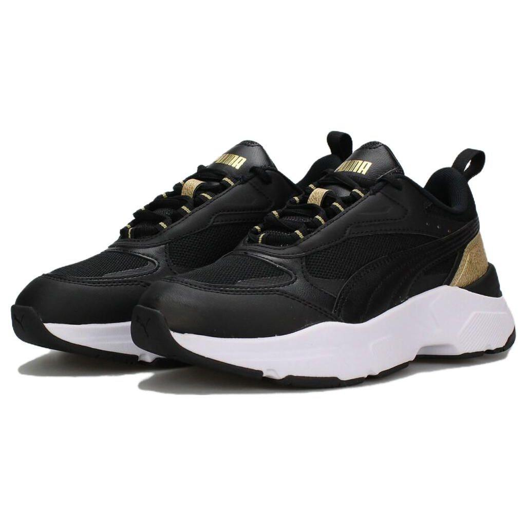 Puma Cassia Distressed - Black Team Gold Women Sneakers 387645-01