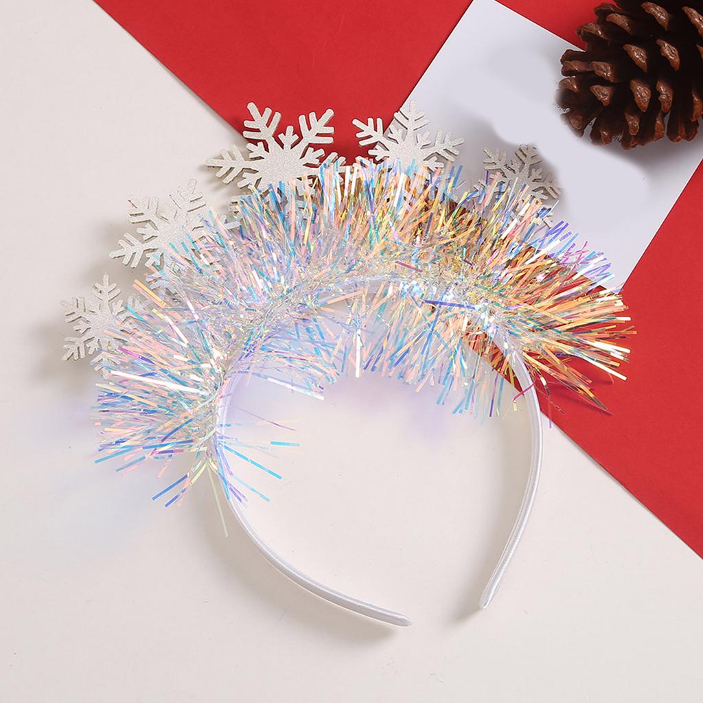 Sweet Christmas Live Broadcast Hairband Women Students Photoshoots Hairband Snowflake Shape Headbands White Color