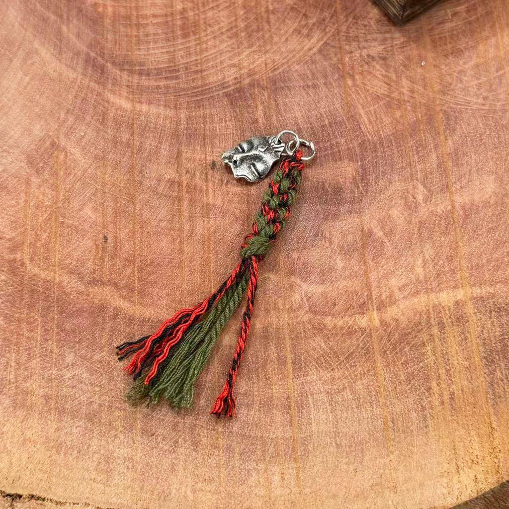 Handwoven Tibetan Silver & Brass Tassel Keychain Bag Charm