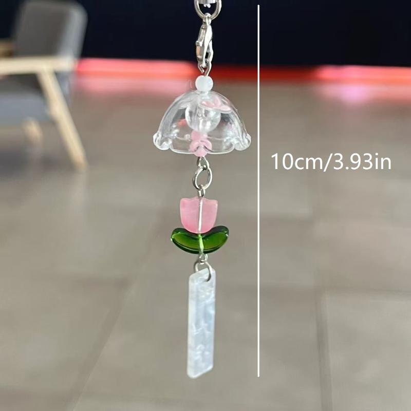 Transparent Keychain Wind Chime Keyring Phone Lanyard Kawaii Bag Home Decor Accessory